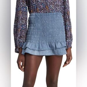 ISABEL MARANT Dorela Smocked Ruffle Mini Skirt NWT SZ 34